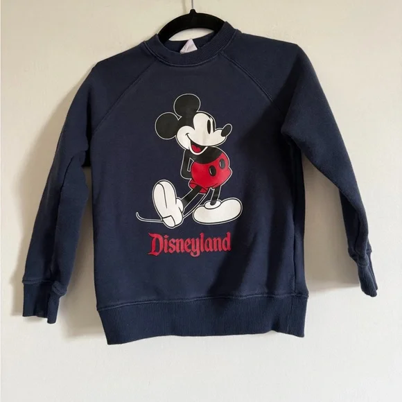 Disneyland Mickey Mouse Kids Navy Blue Crewneck Sweater size 5/6 EUC - Picture 1 of 5